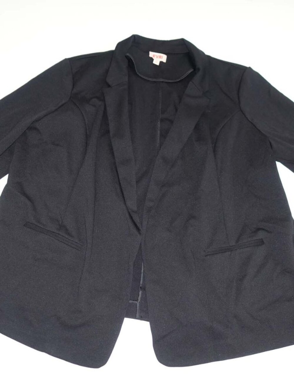 Evri Women's Buttonless Blazer Jacket Size 3X NWT Black Suit Coat Unlined
